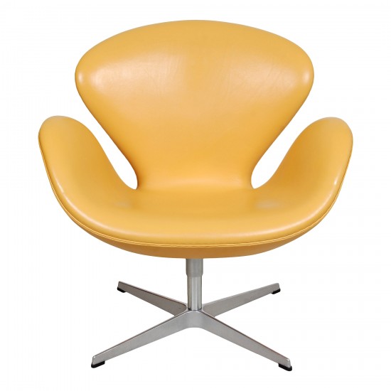 Arne Jacobsen Swane chair in yellow leather